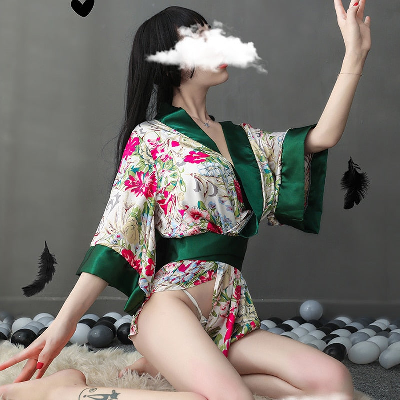 Japanese Sexy Women Cute Kawaii Cow Cosplay Lingerie Roleplay Kimono Robe Maid Dress Print Stripper Outfit Naughty Sex Clothes