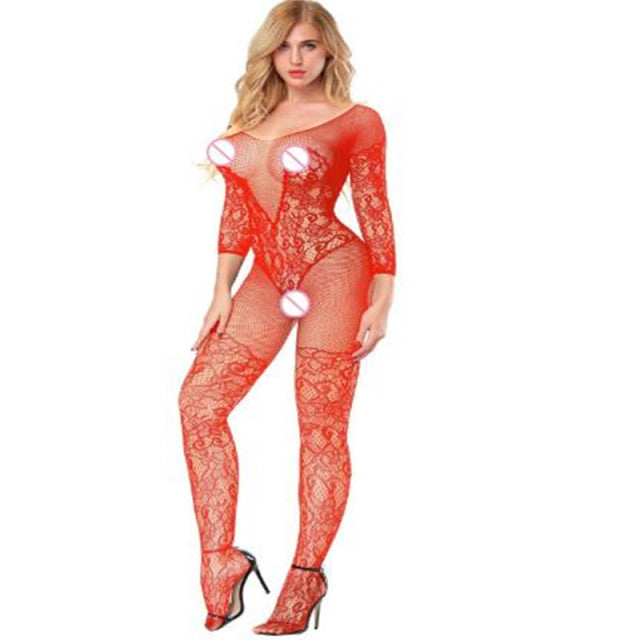 Sexy Underwear Women Teddy Bodysuit Hot Erotic Underwear Open Open Hollow Uniform Elastic Mesh Body Stockings Sexy Underwear