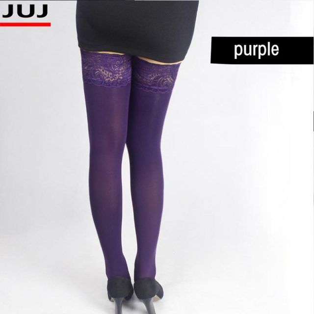 Sexy Fashion Ladies Women Lace Top Stay Up Thigh High Stockings 120D Silicone Non-slip Nightclubs Pantyhose Sex Products