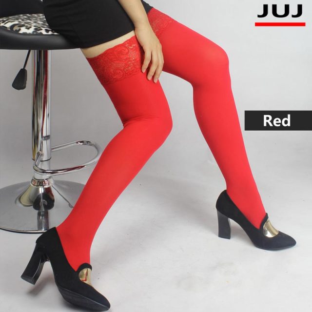 Sexy Fashion Ladies Women Lace Top Stay Up Thigh High Stockings 120D Silicone Non-slip Nightclubs Pantyhose Sex Products