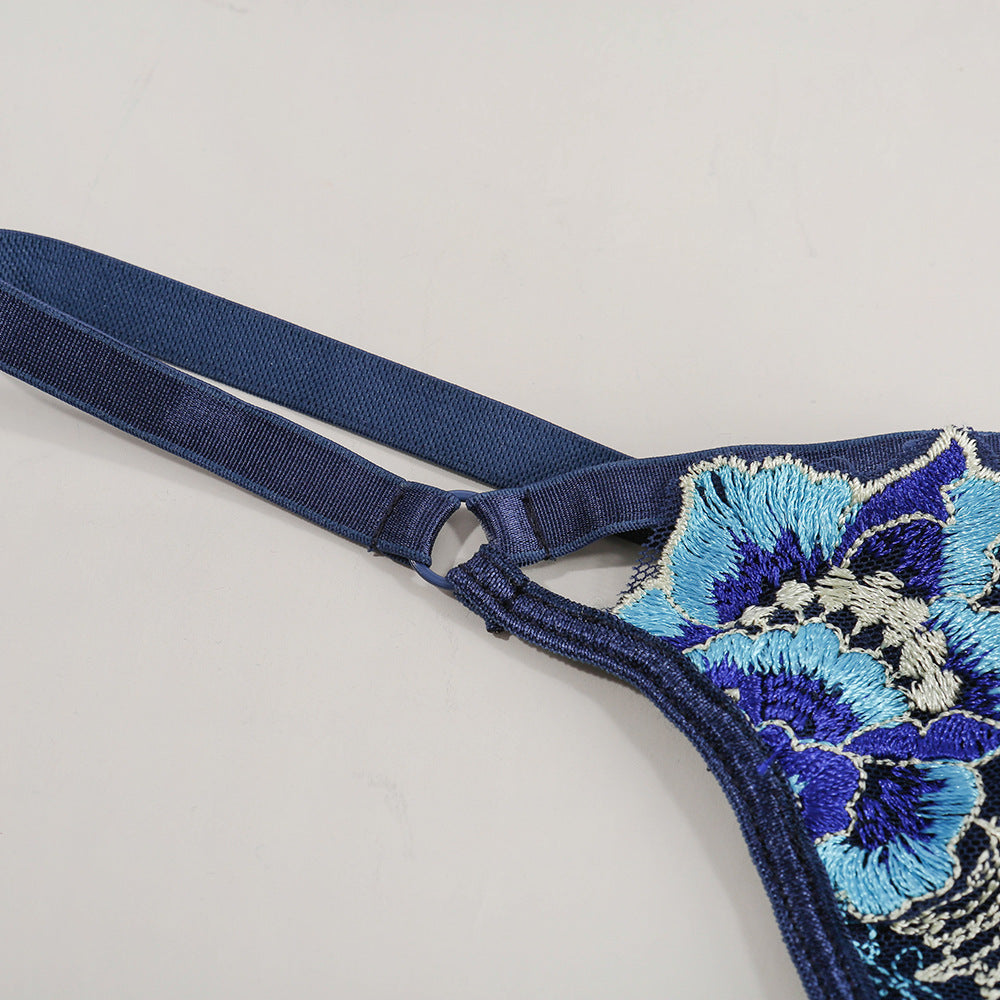 Sexy Lingerie Set Erotic Thong Push-up Bra Women Underwear Set Panty Bra Set Sexy Lace Embroidery Lingerie Transparent Bra