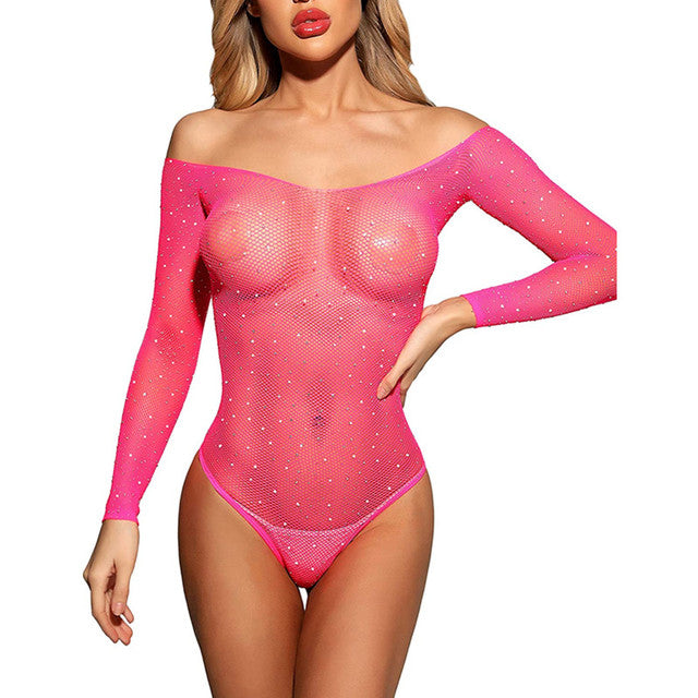 One-Piece Lingerie Bodysuit Women Bra Set Transparent Open Strapless Mesh Bra Sets