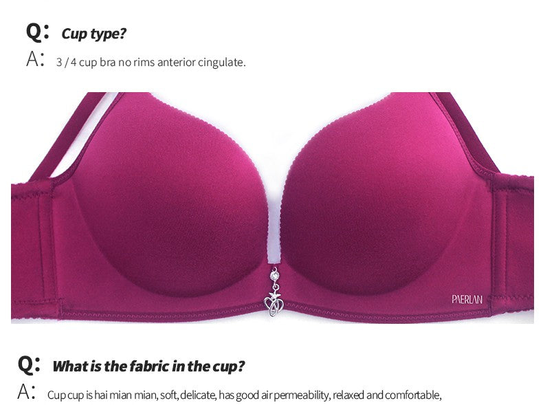 Elovegirl Women underwear Set Sexy Push-up Bra And Panty Sets Wire Free Gather Sexy Bra Back Closure 3/4 Cup Lingerie Set