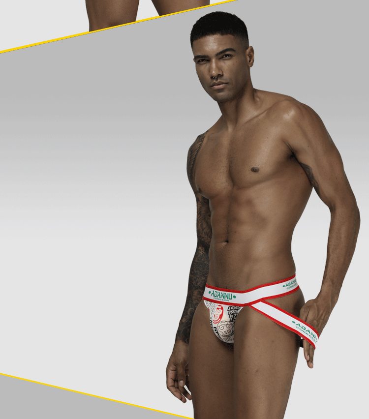 ORLVS Men Panties Jockstrap Men Underwear Gay Thong Man Briefs Underpants Slip Sexy Cotton Pouch Cuecas Thongs Homme G String
