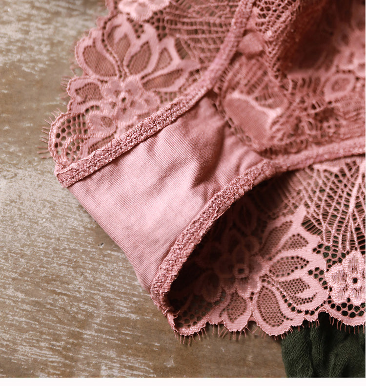 Sexy Front Closure Bra Sets Sexy Small Girl Lingerie Push Up Lace Bralette Underwear Brassiere Transparent Panties Intimates