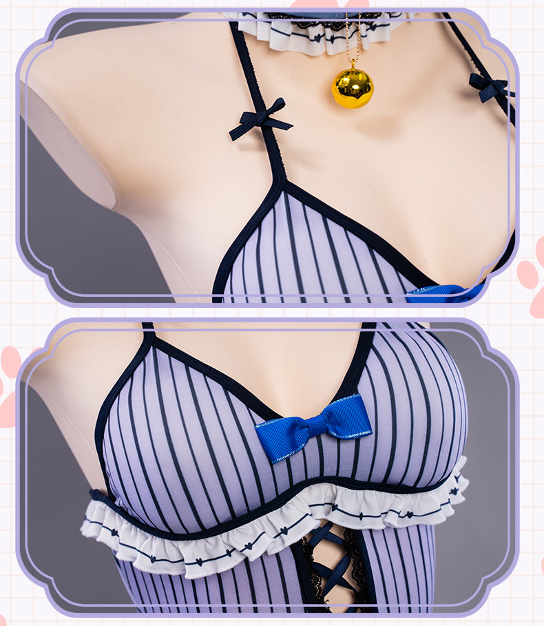 UWOWO Chocola Vanilla Cosplay Costume Sexy Lingerie Swimsuit Game NEKOPARA Vanilla Cosplay Costume Anime Full Set Clothing