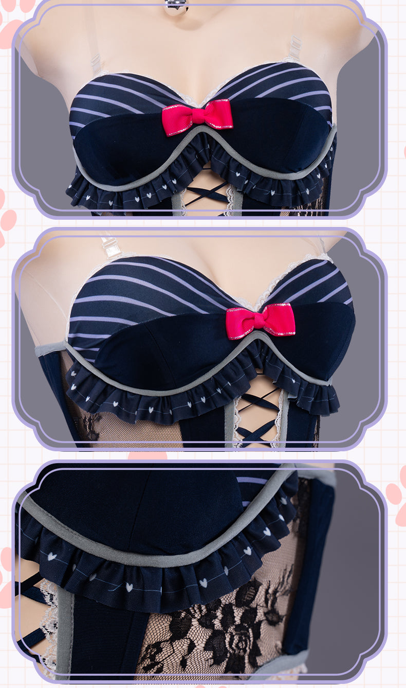UWOWO Chocola Vanilla Cosplay Costume Sexy Lingerie Swimsuit Cosplay Anime Game NEKOPARA Chocola Outfits Full Set Clothing