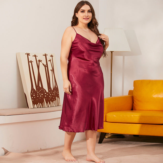Women Plus Size Homewear Sleepshirts Nightdress Female Sexy Sling Nightgowns Lingerie Sleepdress Dressing Gown Ome Clothes