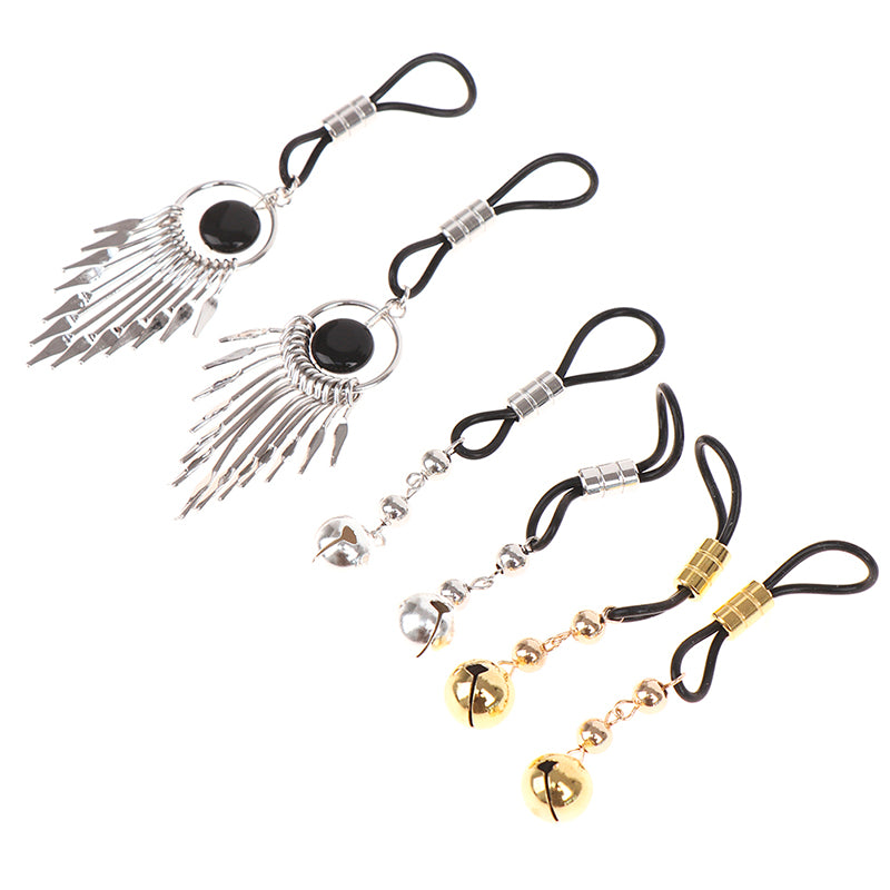 Gold Sliver Bells Torture Play Clamps Metal Nipple Clips Breast BDSM Bondage Restraint Fetish Slave Flirting Sex Toy For Women