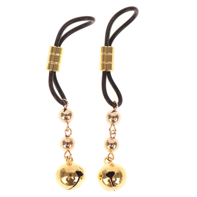 Gold Sliver Bells Torture Play Clamps Metal Nipple Clips Breast BDSM Bondage Restraint Fetish Slave Flirting Sex Toy For Women