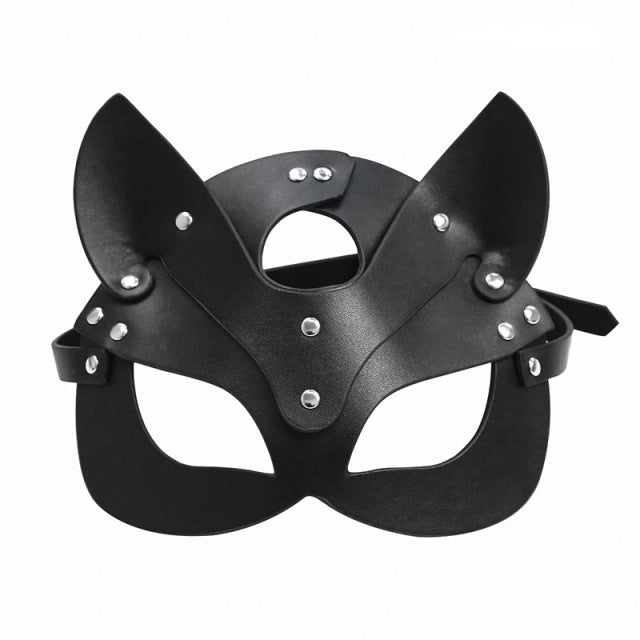 Women Sexy Leather Mask Half face Fancy Masks sex toys  Halloween cat mask Punk party game Cosplay masks erotic Accessories