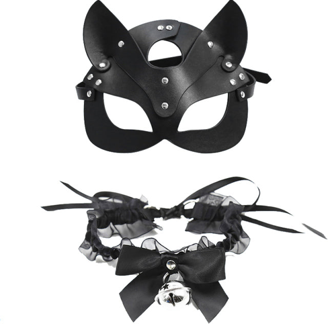 Women Sexy Leather Mask Half face Fancy Masks sex toys  Halloween cat mask Punk party game Cosplay masks erotic Accessories