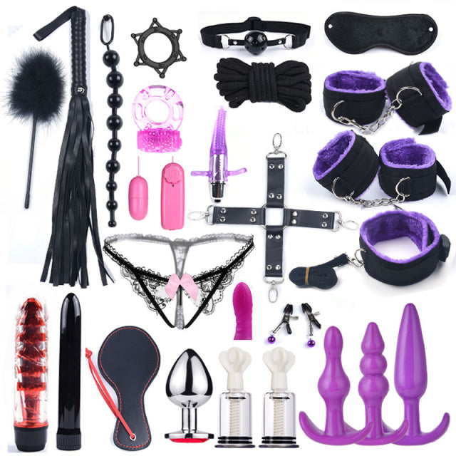 G Spot Dildo Vibrator Anal Plug Bondage Set Sex Toys For Women Whip Handcuffs For Sex Bdsm Exotic Adult Games