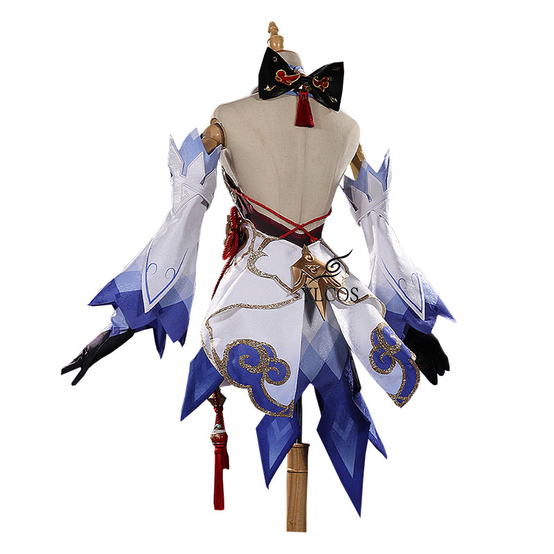 Game Genshin Impact Costume Ganyu Cosplay Wig Shoes Halloween Party Dress For Women Girls Full Set
