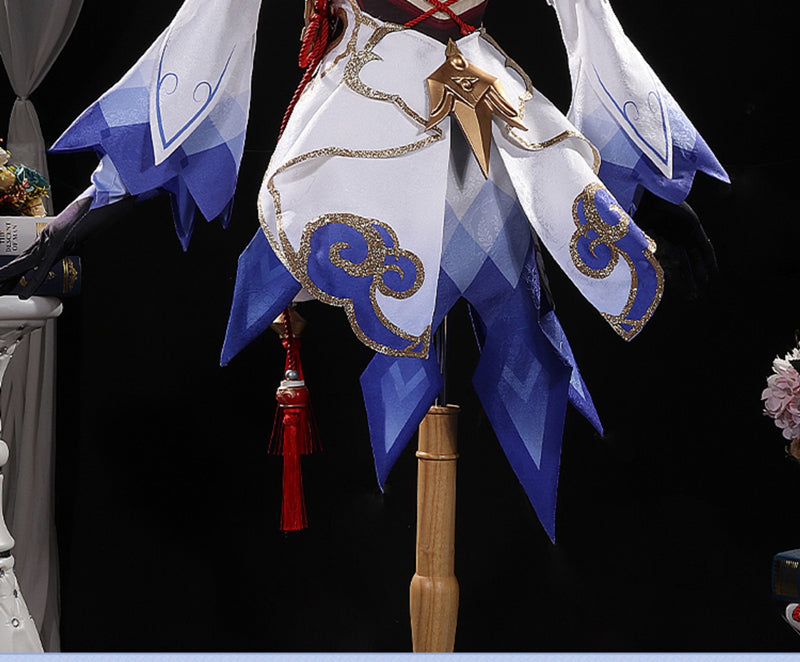 Game Genshin Impact Costume Ganyu Cosplay Wig Shoes Halloween Party Dress For Women Girls Full Set