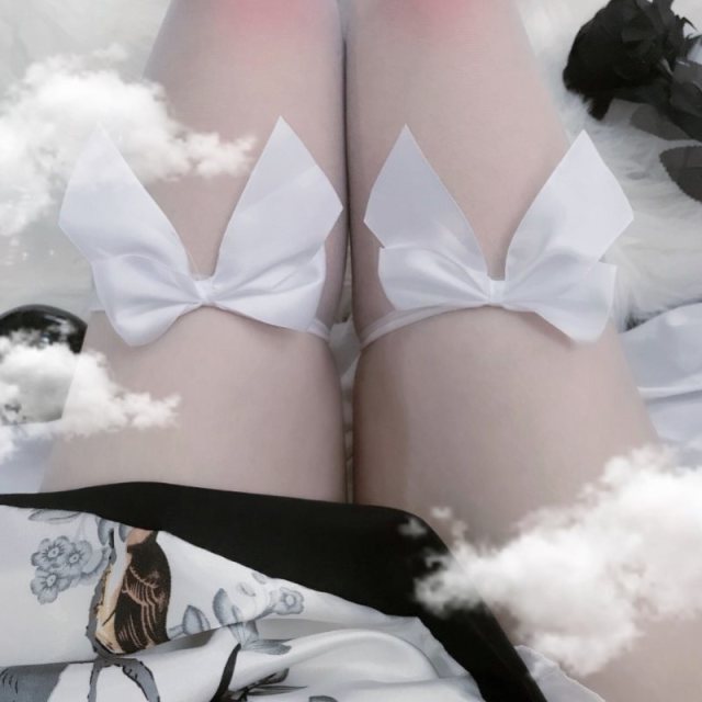 Cute Women Hosiery Thin Bow Stay Up Thigh High Silk Stockings Hose.Ladies Sexy Bow Tights Stockings Over-knee-socks