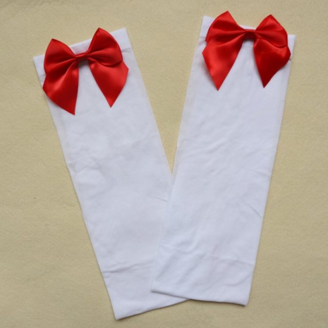 Cute Women Hosiery Thin Bow Stay Up Thigh High Silk Stockings Hose.Ladies Sexy Bow Tights Stockings Over-knee-socks