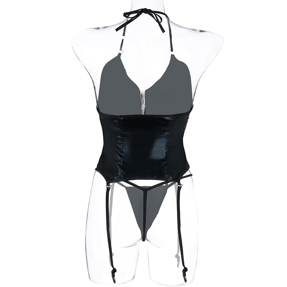 Sexy Corset Underwear Erotic Costumes Lingerie Sexy Dress For Sex Leather Zipper Garter Porno