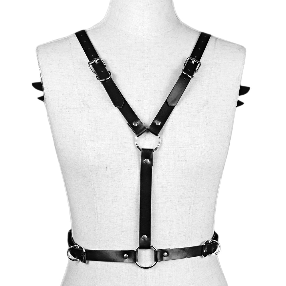 Angle Wing Women Chest Leather Harness Back Garter Belt Gothic Body Belt Bondage Punk Women Waist Blets Sexy Accessories