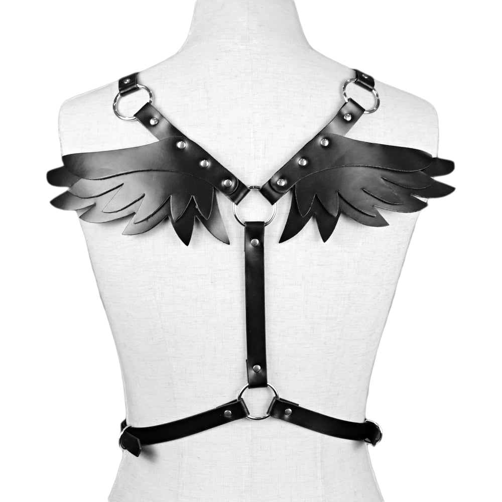 Angle Wing Women Chest Leather Harness Back Garter Belt Gothic Body Belt Bondage Punk Women Waist Blets Sexy Accessories