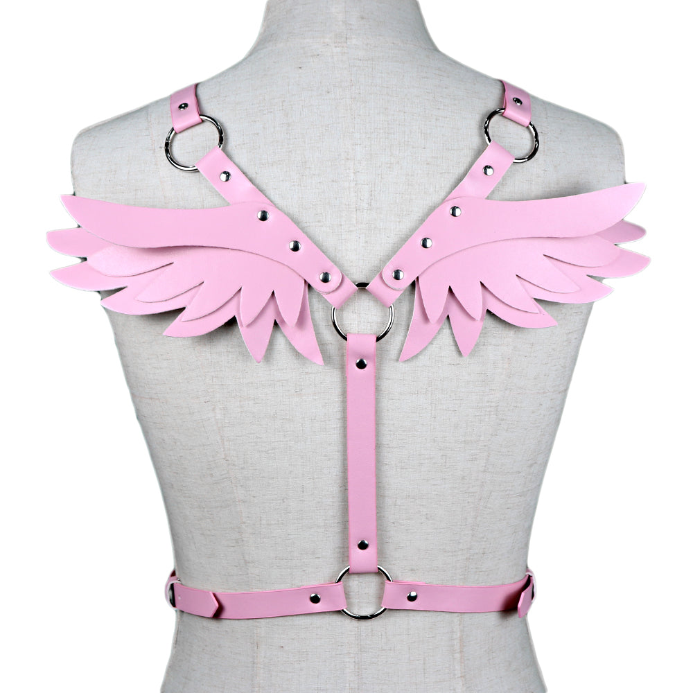 Angle Wing Women Chest Leather Harness Back Garter Belt Gothic Body Belt Bondage Punk Women Waist Blets Sexy Accessories