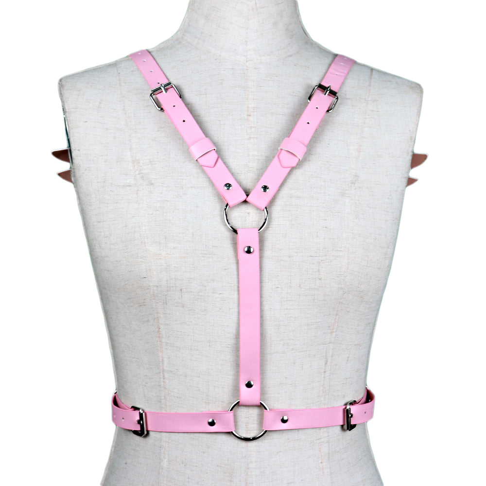 Angle Wing Women Chest Leather Harness Back Garter Belt Gothic Body Belt Bondage Punk Women Waist Blets Sexy Accessories