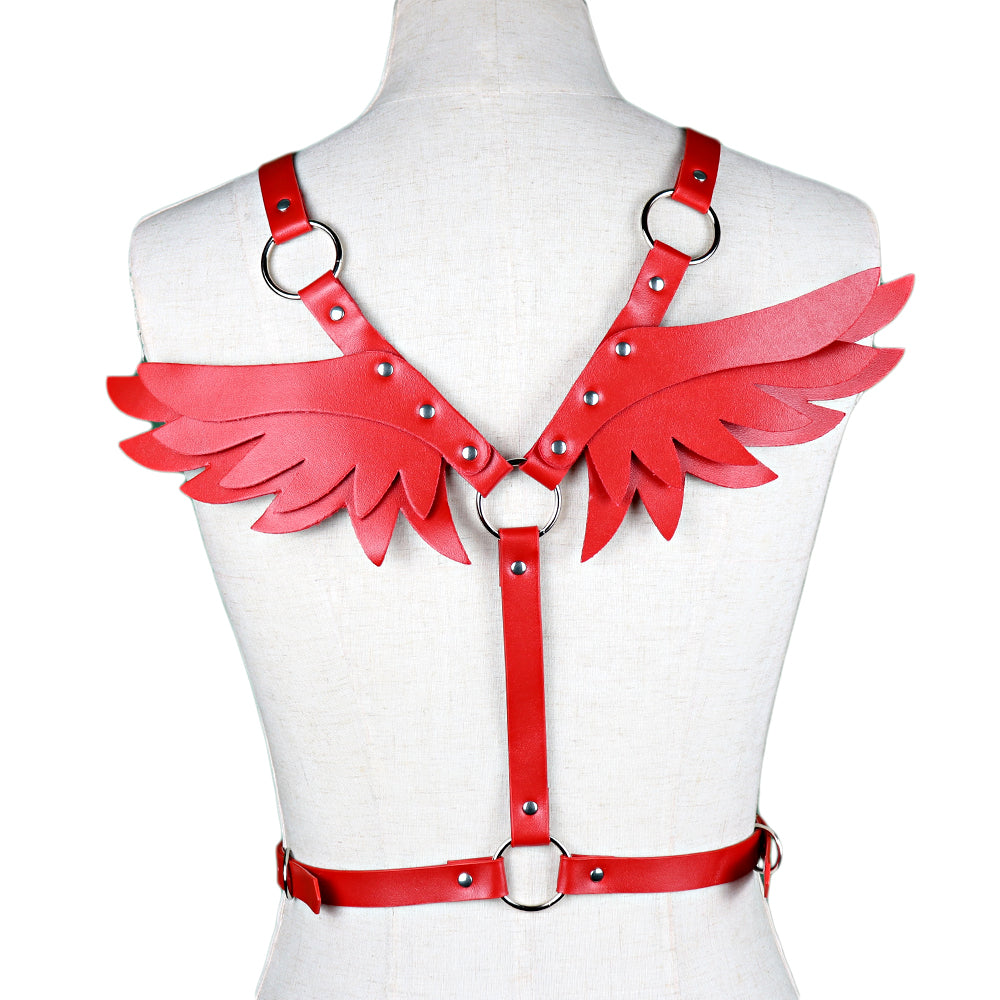 Angle Wing Women Chest Leather Harness Back Garter Belt Gothic Body Belt Bondage Punk Women Waist Blets Sexy Accessories