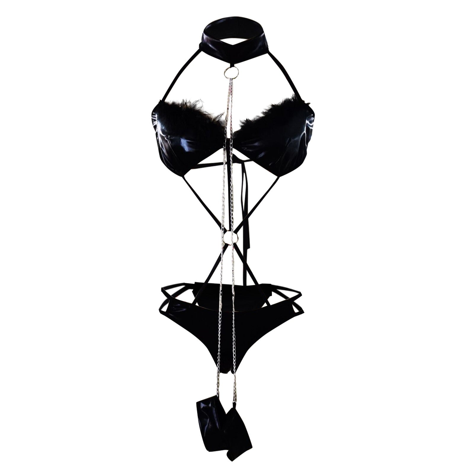 Sexy Leather Lingerie Erotic V-neck Strap Teddies Plus Size Women Underwear Cross Bandage Sex Corsets Backless Exotic Costumes