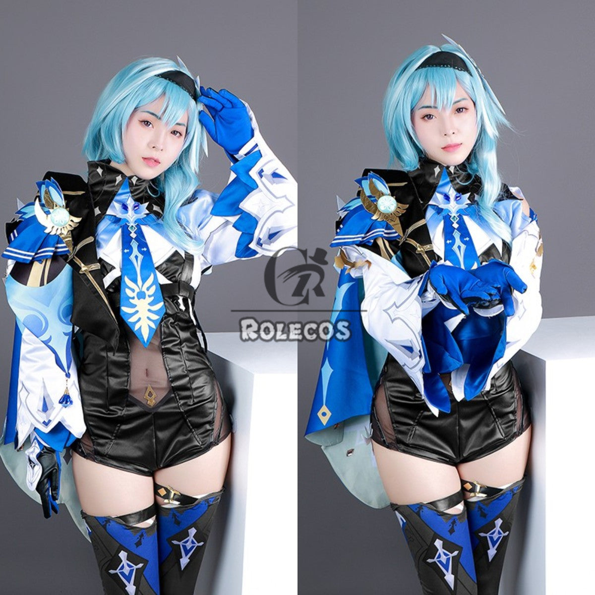 ROLECOS Genshin Impact Eula Cosplay Costume Uniform Cosplay Costume Women Halloween Party Outfit Game Suit Lovely Jumpsuits
