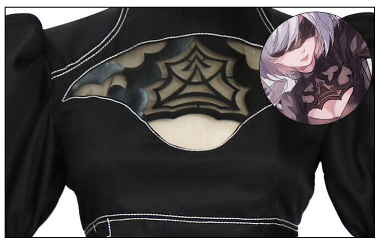 Chinese Size Nier Automata Yorha 2B Cosplay Suit Anime Women Outfit Disguise Costume Set Fancy Halloween Girls Party Black Dress