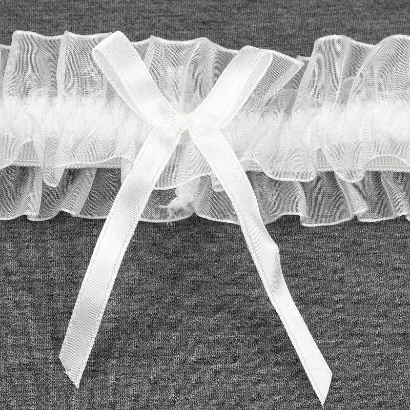 Women Sexy Bow Leg Ring Costume Accessories Lace Floral Garters Belt Leg Loop Wedding Bridal Cosplay Fashion Girls Stocking Ring