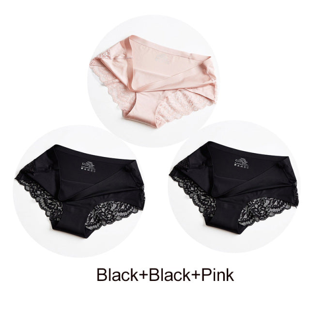 ALLMIX 3Pcs/lot Hollow Out Women Panties Sets Underwear Seamless Solid Sports Briefs Low Waist Underpants Sexy Lady Lingerie
