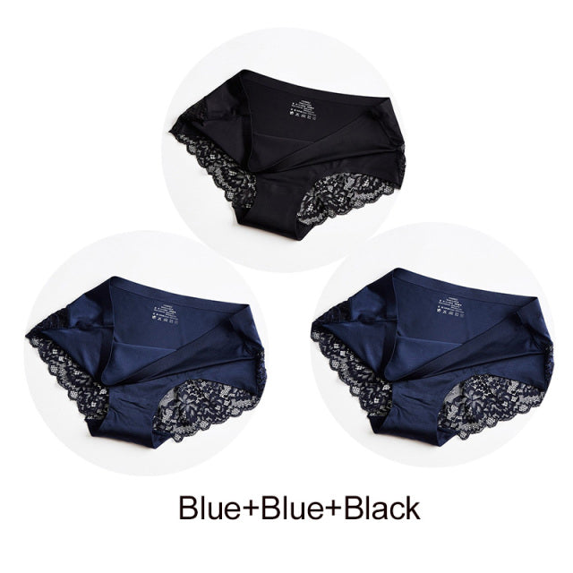 ALLMIX 3Pcs/lot Hollow Out Women Panties Sets Underwear Seamless Solid Sports Briefs Low Waist Underpants Sexy Lady Lingerie