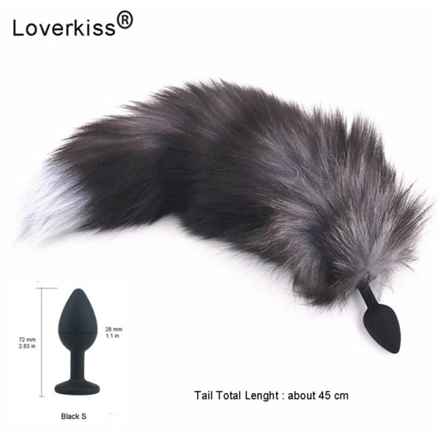 Loverkiss Silicone Butt Plug Fox Tail Anal Plug Smooth Fur butt plug tail Anal Sex Toys For Women BDSM Adult Games Sex Products