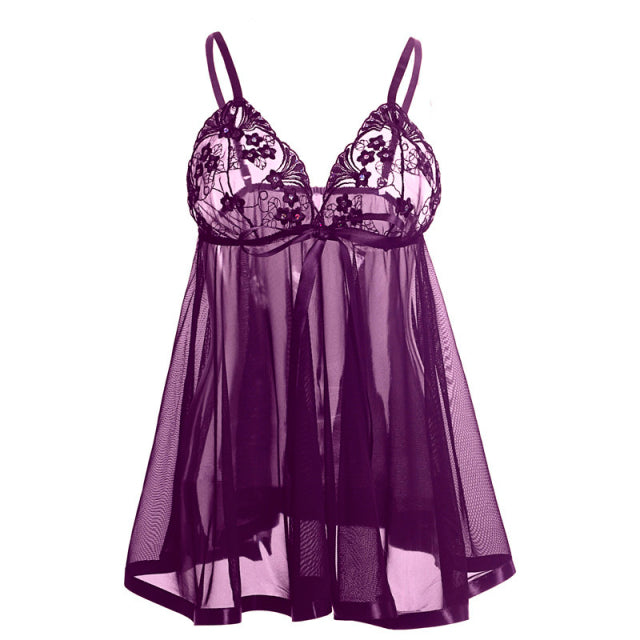 Comeondear Women Nightie Sexy Lingerie Babydolls Plus Size 8XL Clothes Embroidery Erotic Underwear Hot Sequins Sexy Sleepwear