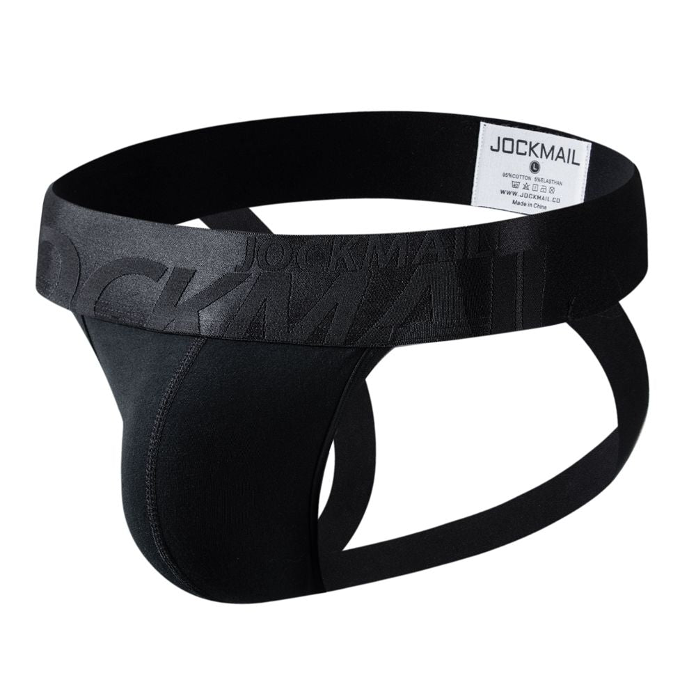 JOCKMAIL Jockstrap Gay Men Underwear Sexy String Tanga Hombre Cockring Cuecas Masculinas Cotton Breathable  Thong Penis Pouch
