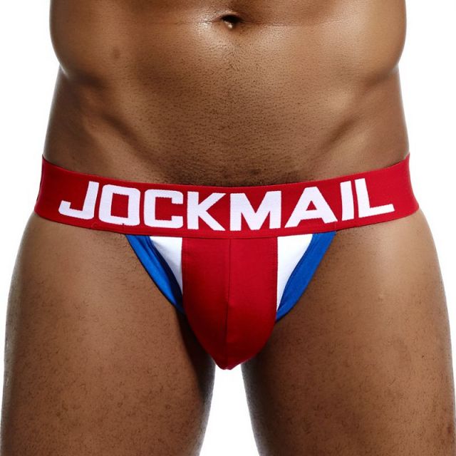 JOCKMAIL Jockstrap Gay Men Underwear Sexy String Tanga Hombre Cockring Cuecas Masculinas Cotton Breathable  Thong Penis Pouch