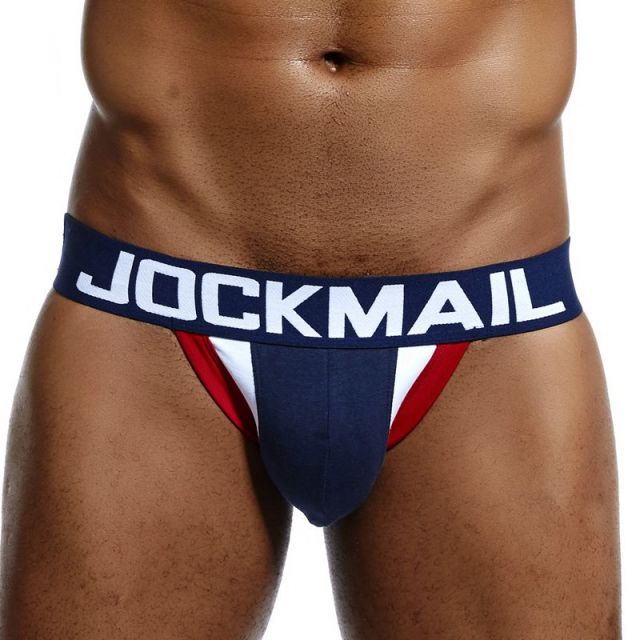 JOCKMAIL Jockstrap Gay Men Underwear Sexy String Tanga Hombre Cockring Cuecas Masculinas Cotton Breathable  Thong Penis Pouch