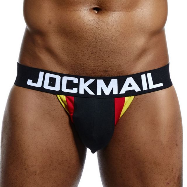 JOCKMAIL Jockstrap Gay Men Underwear Sexy String Tanga Hombre Cockring Cuecas Masculinas Cotton Breathable  Thong Penis Pouch