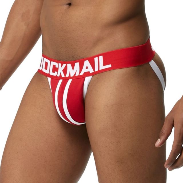 JOCKMAIL Jockstrap Gay Men Underwear Sexy String Tanga Hombre Cockring Cuecas Masculinas Cotton Breathable  Thong Penis Pouch