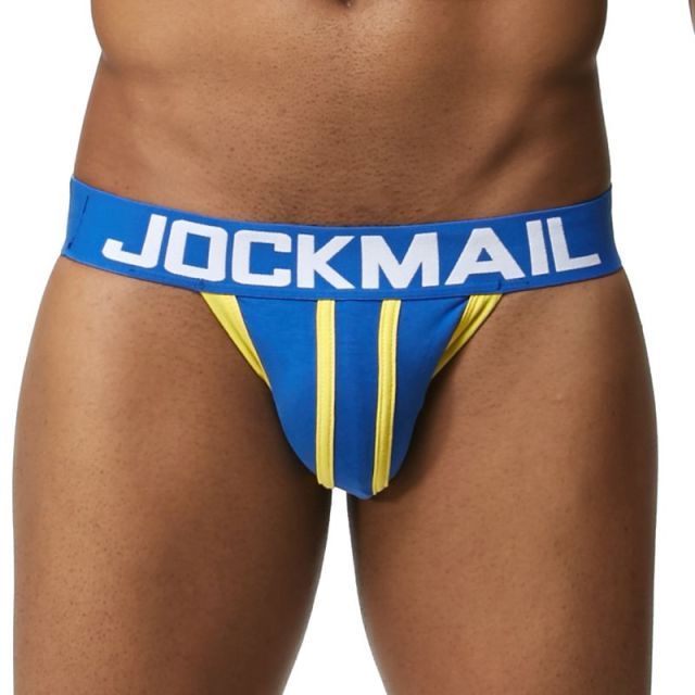 JOCKMAIL Jockstrap Gay Men Underwear Sexy String Tanga Hombre Cockring Cuecas Masculinas Cotton Breathable  Thong Penis Pouch