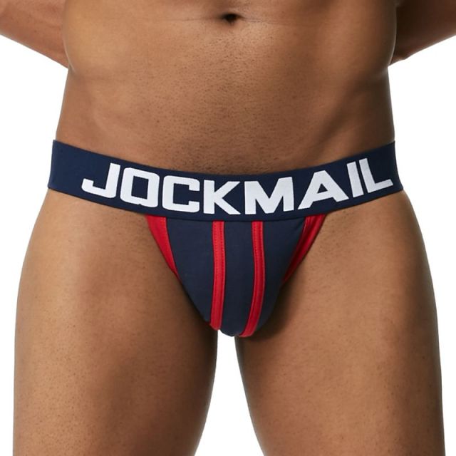 JOCKMAIL Jockstrap Gay Men Underwear Sexy String Tanga Hombre Cockring Cuecas Masculinas Cotton Breathable  Thong Penis Pouch