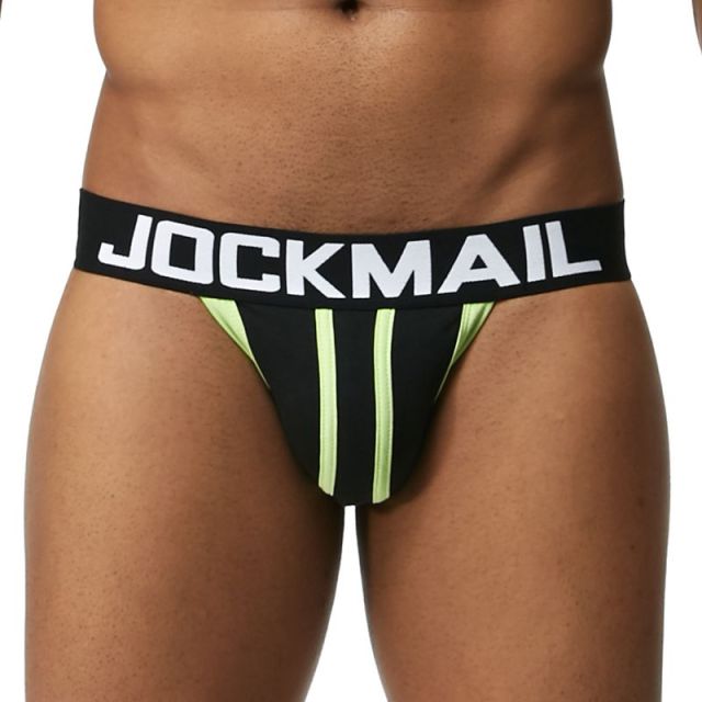 JOCKMAIL Jockstrap Gay Men Underwear Sexy String Tanga Hombre Cockring Cuecas Masculinas Cotton Breathable  Thong Penis Pouch
