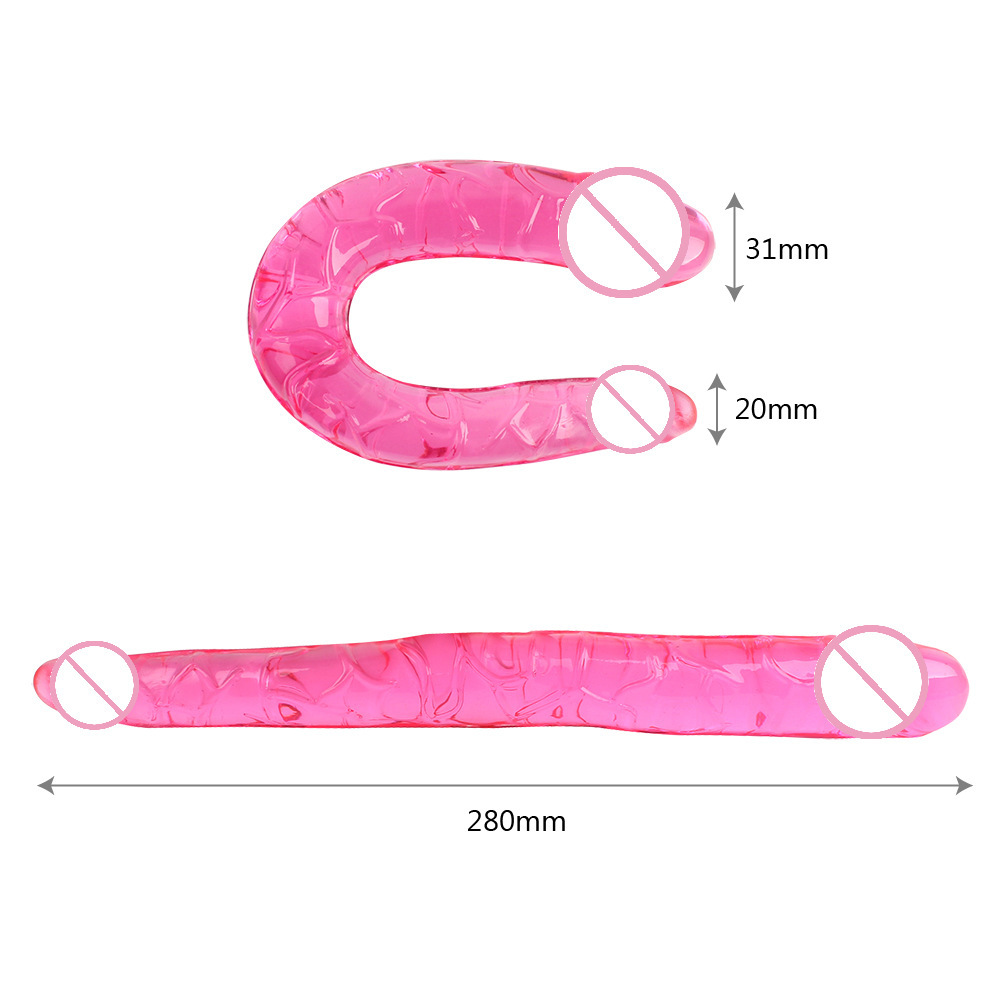 U Shape Soft Jelly Double Dildos Vagina Anal Plug Artificial Penis Sex Toys Shop For Couples Women Gay Lesbian Masturbators
