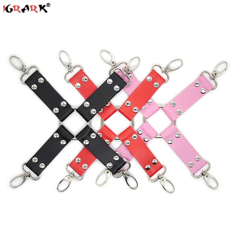 PU Leather BDSM Bondage Restraints Fetish Slave Handcuffs Ankle Cuff Whip Adult Games Erotic Products Sex Toys For Women Couples