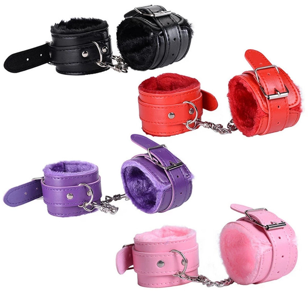 PU Leather BDSM Bondage Restraints Fetish Slave Handcuffs Ankle Cuff Whip Adult Games Erotic Products Sex Toys For Women Couples