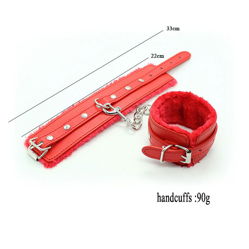 PU Leather BDSM Bondage Restraints Fetish Slave Handcuffs Ankle Cuff Whip Adult Games Erotic Products Sex Toys For Women Couples