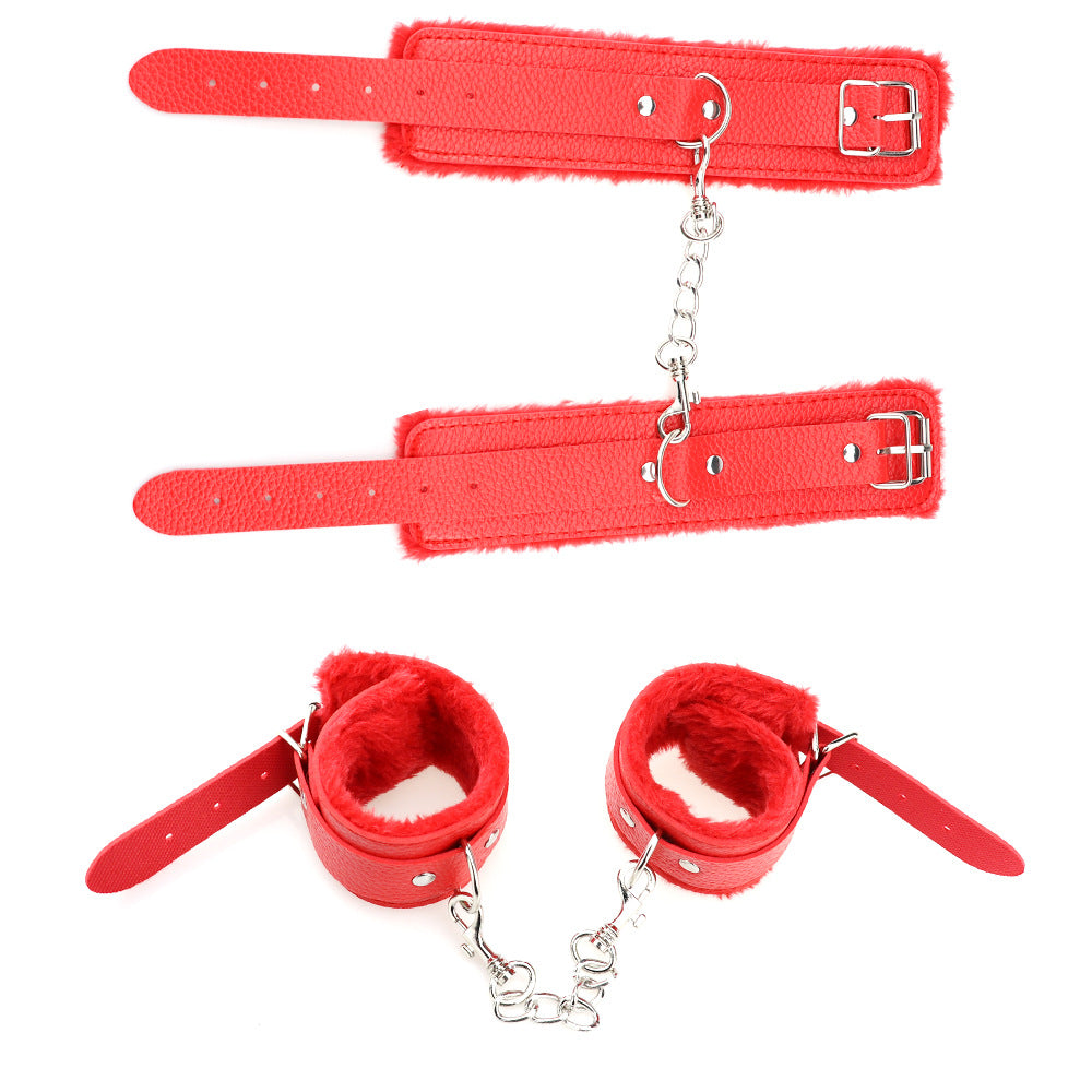 PU Leather BDSM Bondage Restraints Fetish Slave Handcuffs Ankle Cuff Whip Adult Games Erotic Products Sex Toys For Women Couples