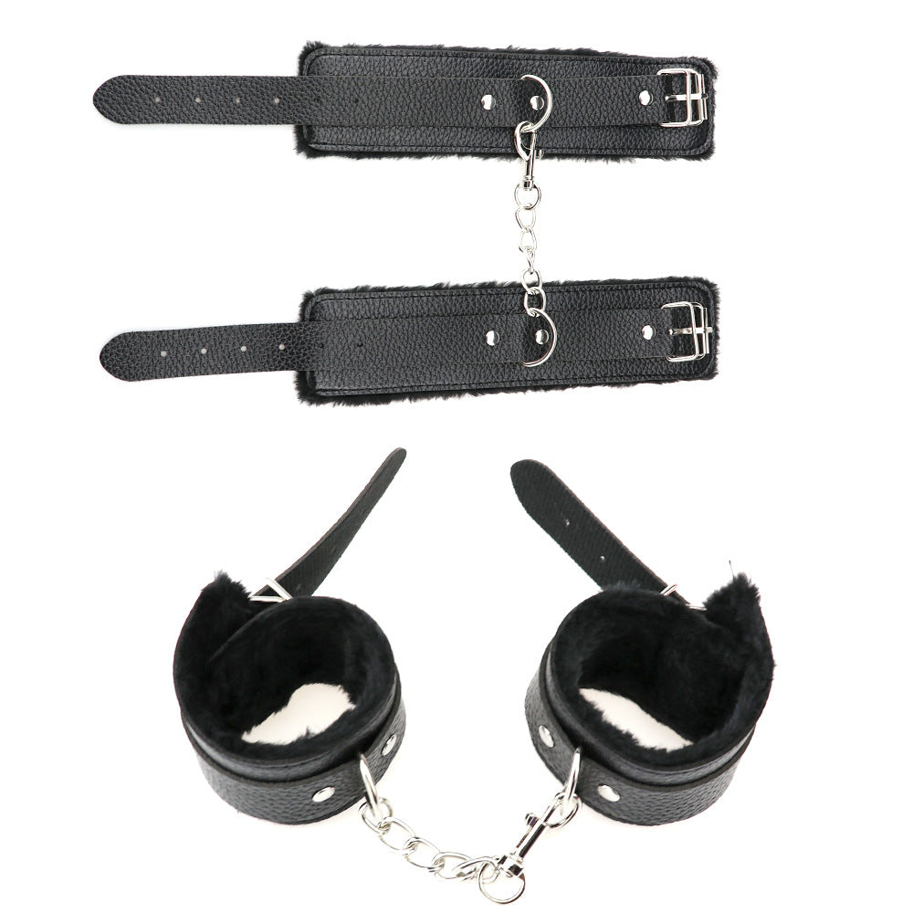 PU Leather BDSM Bondage Restraints Fetish Slave Handcuffs Ankle Cuff Whip Adult Games Erotic Products Sex Toys For Women Couples