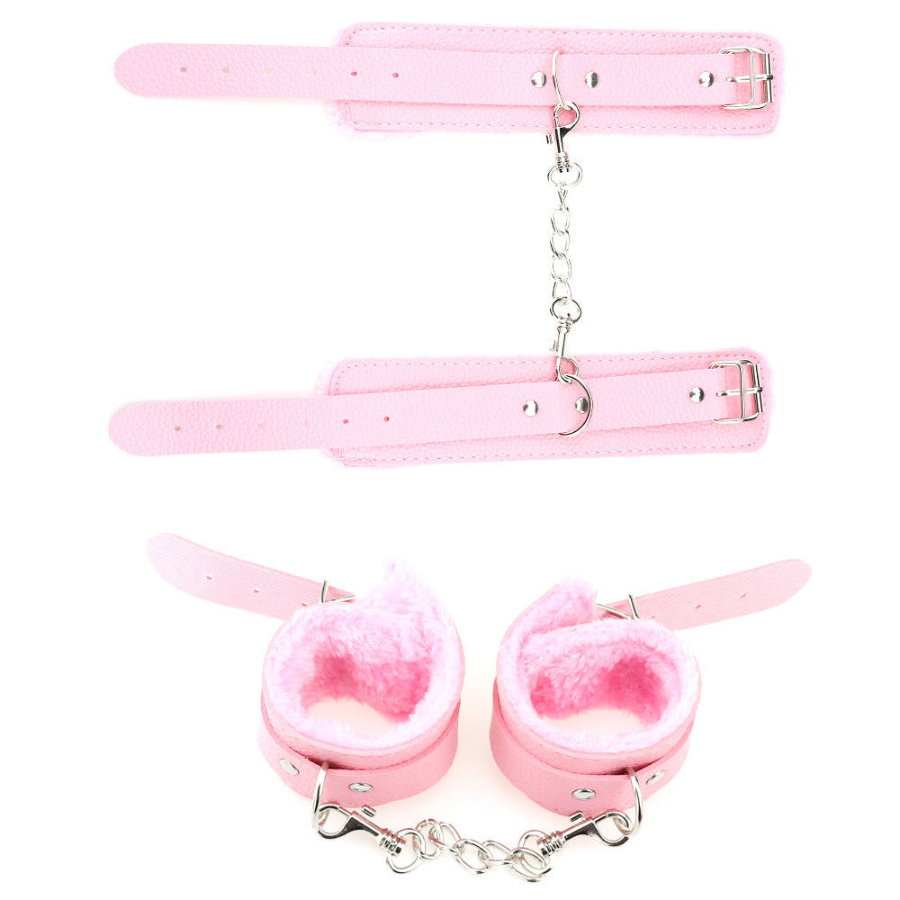 PU Leather BDSM Bondage Restraints Fetish Slave Handcuffs Ankle Cuff Whip Adult Games Erotic Products Sex Toys For Women Couples